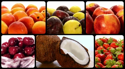 Summer fruits collage Video stock 32807334