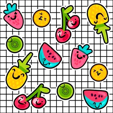 Summer Fruits Patterns 库存插图