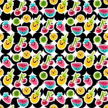 Summer Fruits Patterns 库存插图