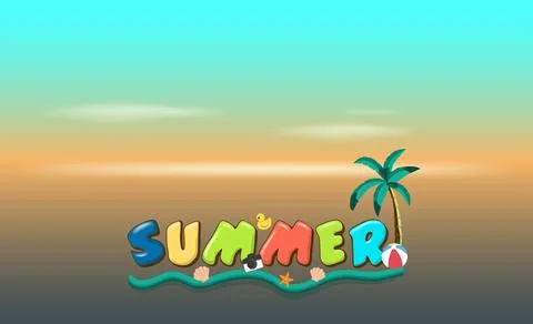 Summer Fun Beach Holiday Background 스톡 일러스트