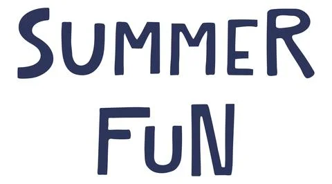 Summer fun handwritten typography, hand lettering quote, text. Stock Illustration