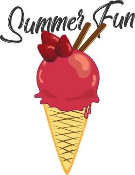 Summer fun ice cream vector illustration Stock Illustration