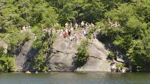Summer fun at the lake time lapse HD 1080 (tighter crop) Stock Footage 39962340
