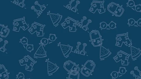 Summer Fun Pattern - A Playful Design for Vacation Vibes. Stock Footage 321852633