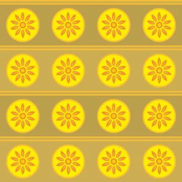 Summer fun pattern with sun on brown background Illustrazione stock