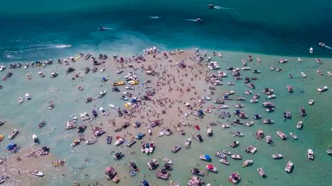 Summer Fun On The Sandbar Stock Photos