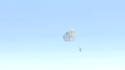 Summer Fun at the Sea - Parachuting Stock Footage 80476039