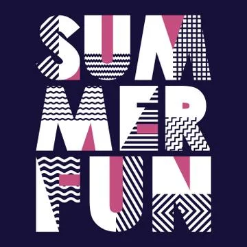 Summer Fun T-shirt Typography, Vector Illustration Stock Illustration