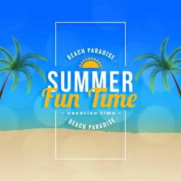 Summer fun time beach paradise background Stock Illustration