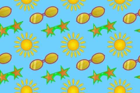 Summer Fun Vector Pattern Stock Illustration