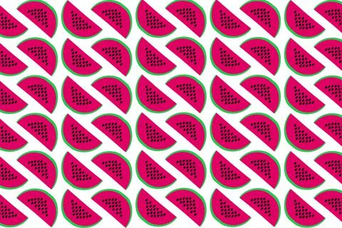 Summer fun watermelon shape pattern holiday food illustration tasty sweet Illustrazione stock