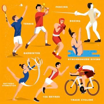 Summer game events Stock Illustration