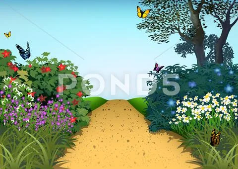 Summer Garden Stock Illustration