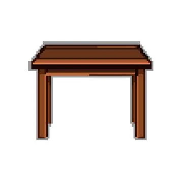 Summer garden outdoor table pixel art vector illustration Stock Illustration