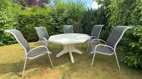 Summer garden table Stock Footage 337430375