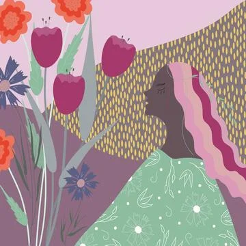 Summer girl Illustrazione stock