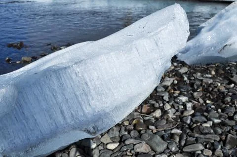 Summer glacier ice. Stock Photos