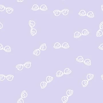 Summer glasses frame line seamless pattern Stock Illustration