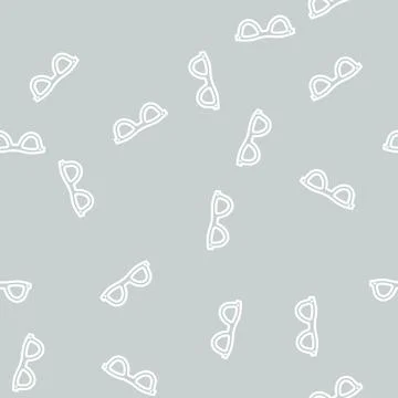 Summer glasses frame line vector seamless pattern Stock Illustration