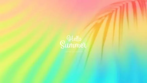 Summer gradient background with a palm leaf shadow. Tropical bright colorful  Stock Illustration