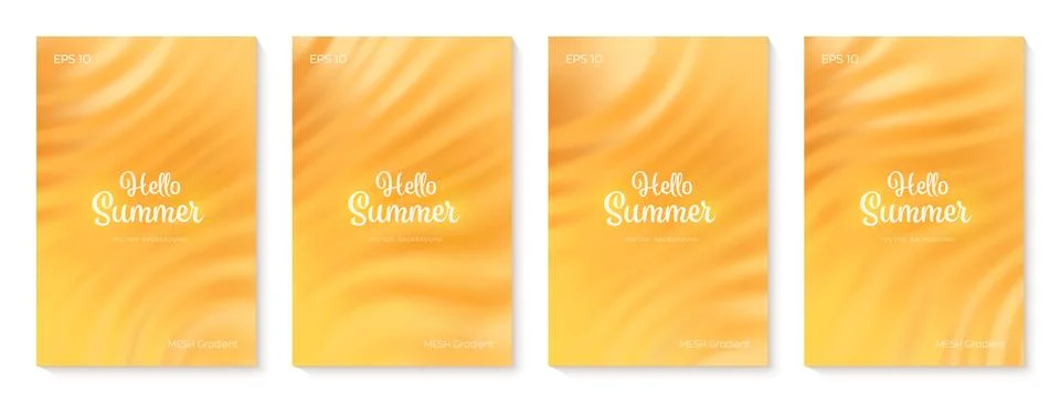 Summer gradient backgrounds set. Bright colorful warm summer colors. Gradie.. Illustrazione stock