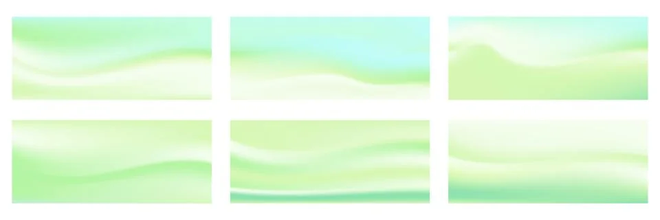 Summer gradient set with hill wave and sunny mood for wallpaper layout. Green Stock-Illustration