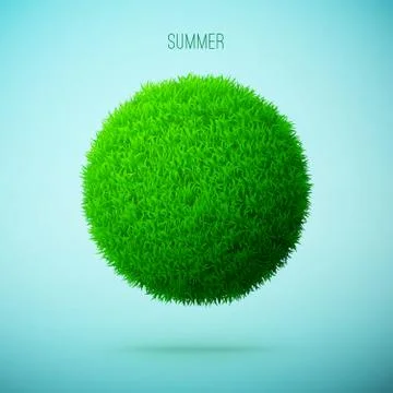 Summer grass circle shape concept Illustrazione stock