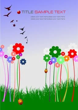 Summer green background. Vector illustration Stock Illustration