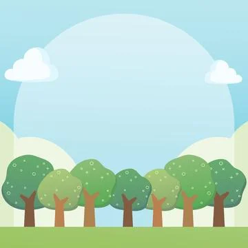 Summer green forest background 1 Stock Illustration