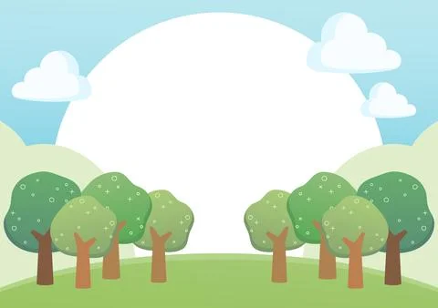 Summer green forest frame 2 Illustrazione stock