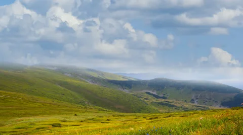 Summer green mountain landscape Stock Footage 57322406