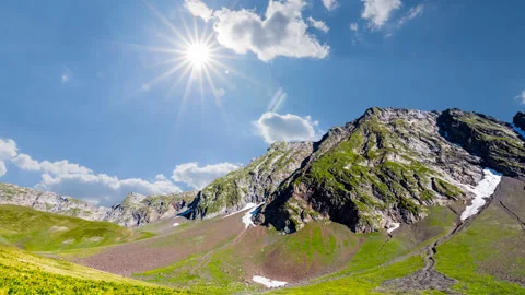 Summer green mountain valley Stock Footage 339054302