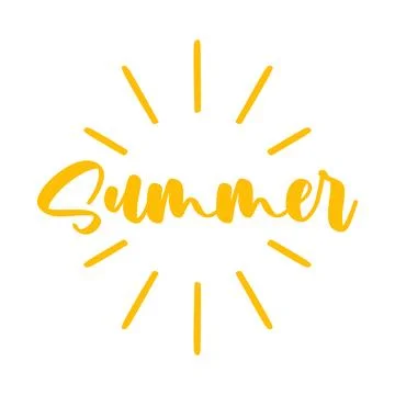 Summer handwriting logo design vector illustration Stock Illustration
