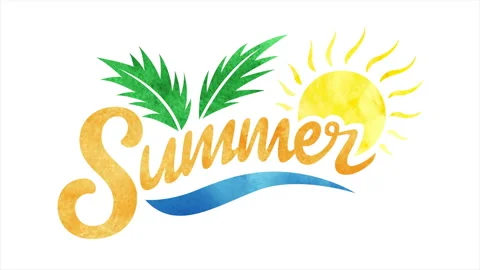 Summer handwriting script vector animation. Simple Summer watercolor typescript  库存影片 175818131
