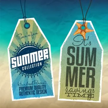 Summer hang tags Stock Illustration