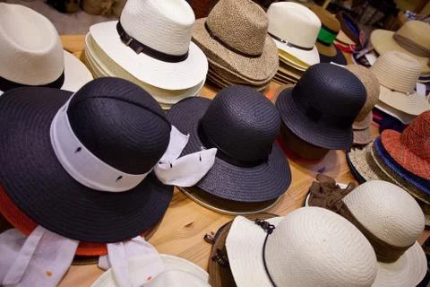 Summer hats Stock Photos