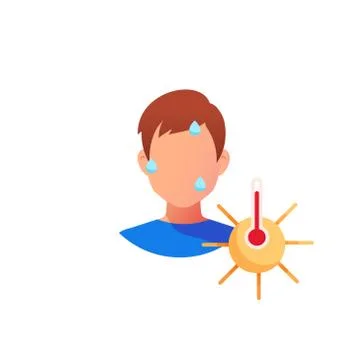 Summer heat. Sunstroke. Stock Illustration