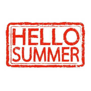 SUMMER HELLO stamp text design 库存插图