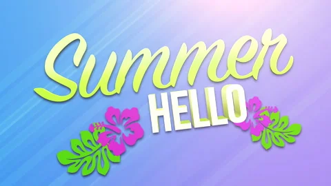 Summer Hello with sun rays and colorful flowers Video stock 167443587