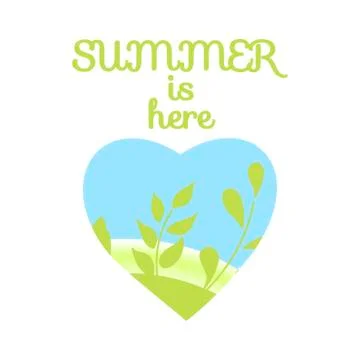 'Summer is here'. Hand Drawn. Vector illustration Stock Illustration