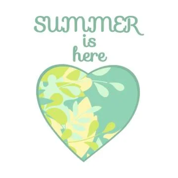 'Summer is here'. Hand Drawn. Vector illustration Stock Illustration