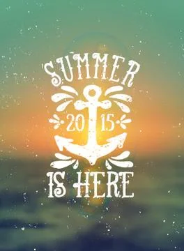 Summer is Here Poster Design Stock Illustration