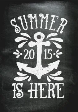 Summer is Here Poster Design Stock Illustration