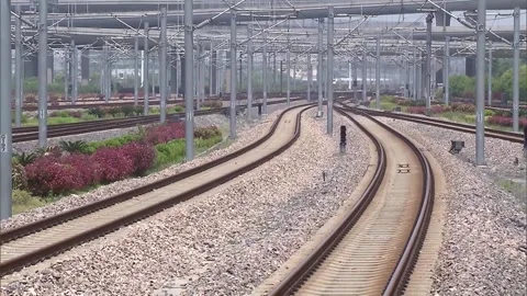 Summer High Speed Rail Lines Stock Footage 234494230