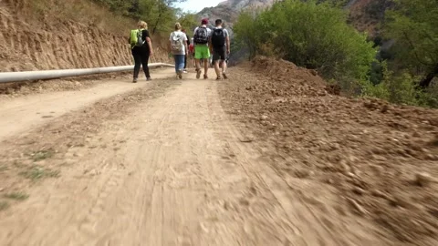 A summer hike in the mountains. Stock Footage 160947359