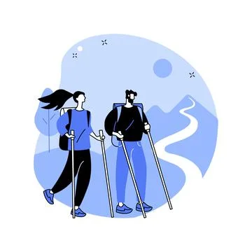 Summer hiking abstract concept vector illustration. Stock Illustration