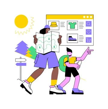 Summer hiking abstract concept vector illustration. Stock Illustration