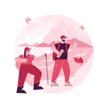 Summer hiking abstract concept vector illustration. Stock Illustration