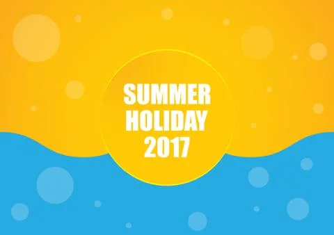 Summer holiday 2017 background, yellow-blue abstract design Stock Illustration