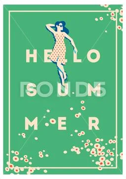 Summer Holiday and Summer Camp poster. Stock Illustration
